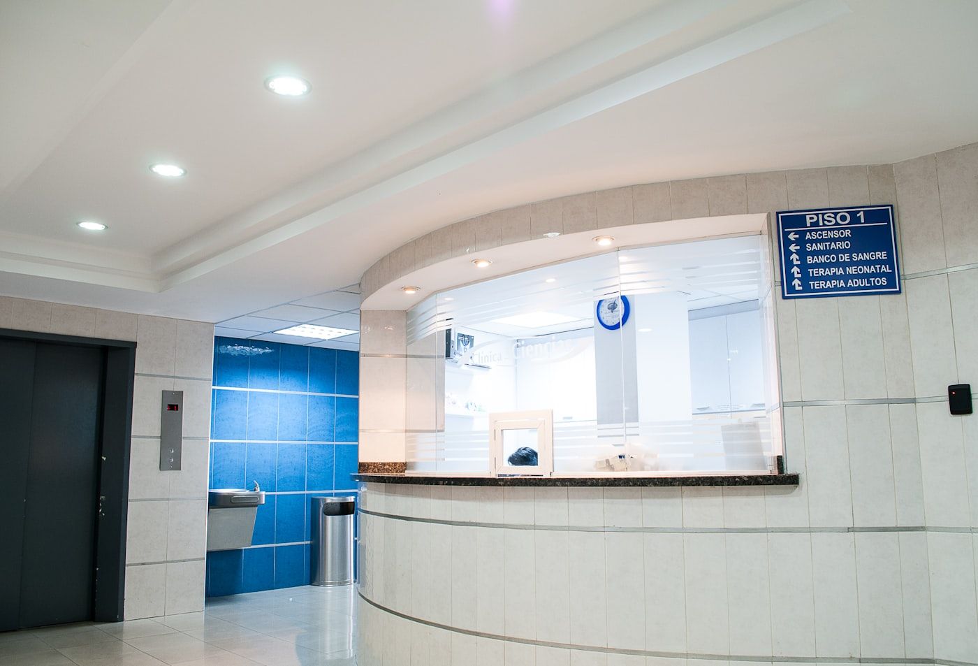 Hospital corridor with natural light