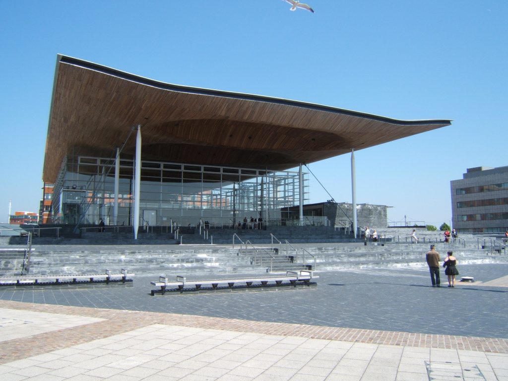 The Senedd building in Cardiff Bay