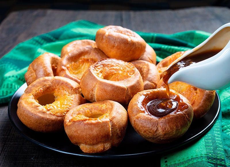 Yorkshire puddings and gravy